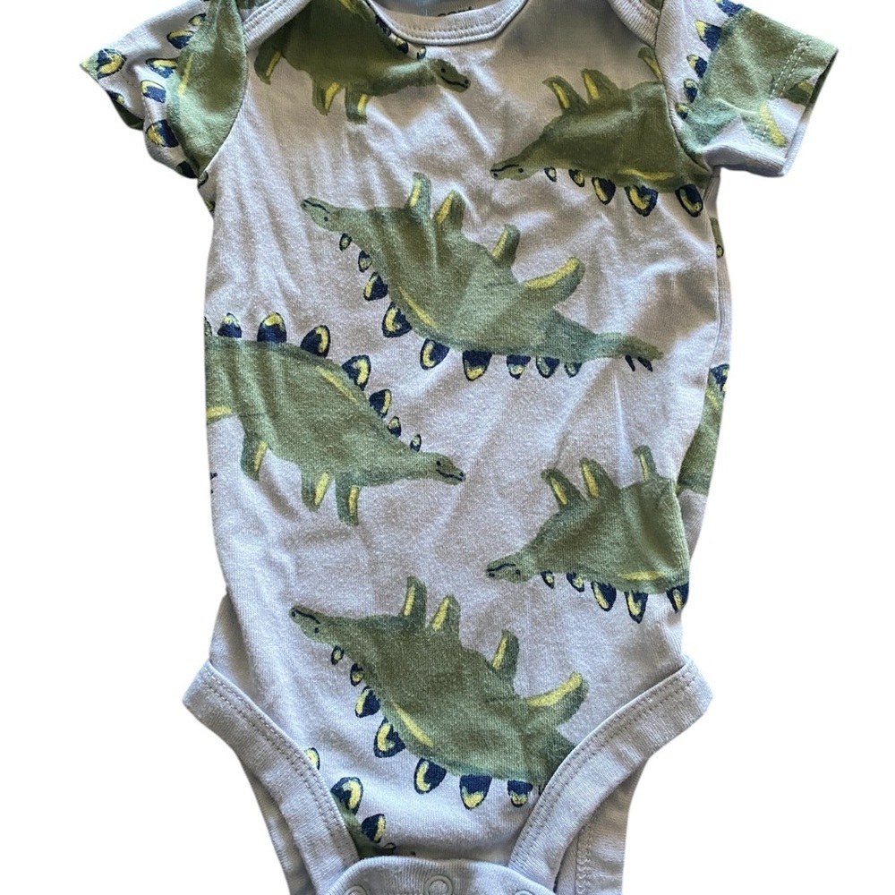 Carter's Green and Gray Dinosaur Print Bodysuit